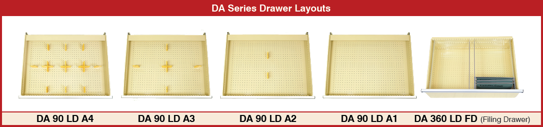 DA Drawer Loading Diagrams - Drawer Layouts for Paper Storage