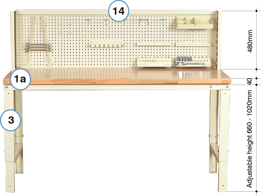 P Series Workbench with Toolboard