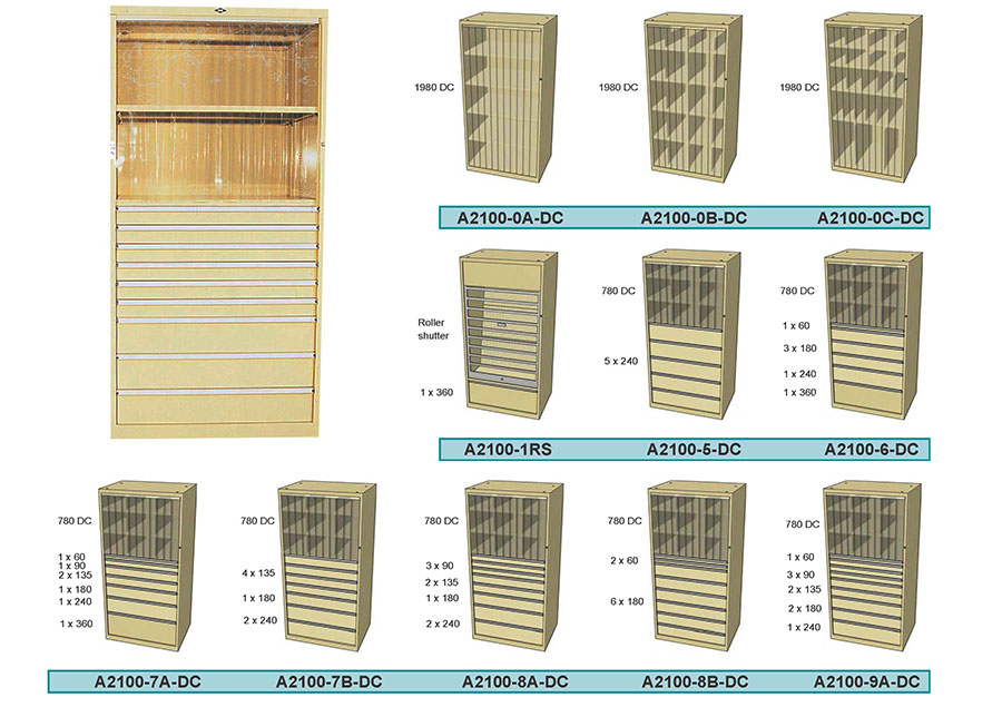 Dust curtain cabinets