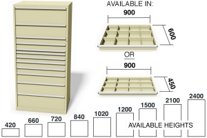 Full Drawer Cabinet, Full Height Drawer Storage Cabinet