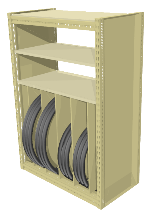 BAC Hose Bundle With Shelves and Separators at the Bottom